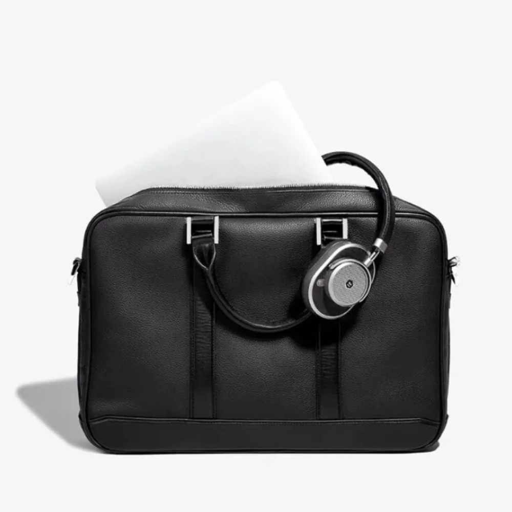 🖤EUC Hook & Albert Luxury Genuine Pebble Leather Adjustable Crossbody Briefcase